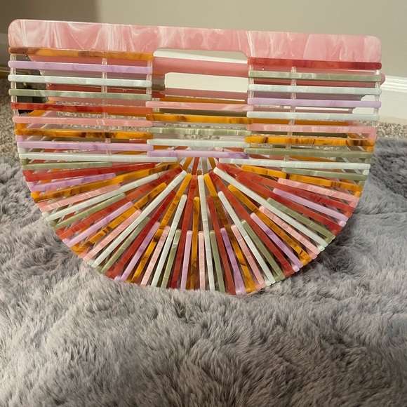 Cute colorful spring pastel mini-ark top handle bag/ clutch / purse - Picture 3 of 8